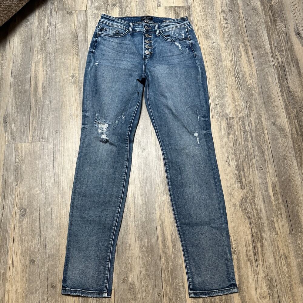 Judy Blue Boyfriend Fit Jeans Size 9/29 Button Fly Distressed High Rise